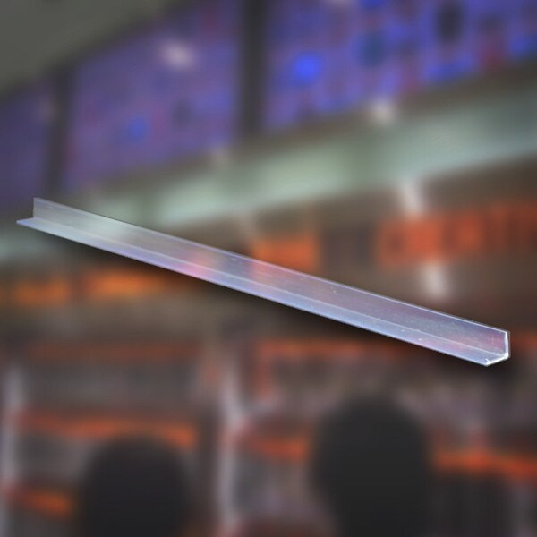 72'' L x 0.625'' W x 0.625'' H Clear L- Shape Extrusion, 5PK